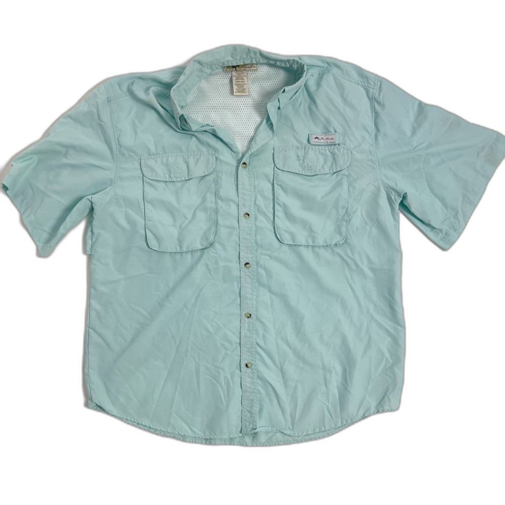 Joe Marlin Light Blue Performance Fishing Shirt Large
